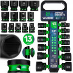 Smūginės galvutės WUBER, 1/2'', 13 vnt., 10&ndash;32 mm, Cr-V plienas, su dėklu