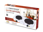 Elektrinė kaitlentė Esperanza EKH014W, 2 kaitvietės, 2500 W, Balta