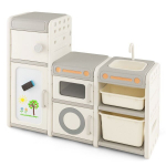 Vaiki&scaron;ka virtuvė Costway, smėlio spalvos/pilka