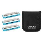 Lūpinių armonikėlių komplektas C-G-A Cascha Ocean Rock Blues HH 2345, mėlynas