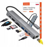Adapteris USB-C HUB 8-in-1 HDMI 2.0 4K 60 Hz Gigabit Ethernet 1000 Mbps Zenwire HUB81