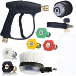 Komplektas Rosfix HD-Set &ndash; 300 bar slėgio pistoletas, 5 QC antgaliai, 1L putų purk&scaron;tuvas