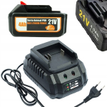 Komplektas Rosfix ChargePro 21V &ndash; Greitas įkroviklis 1.2A, Akumuliatorius 4.0Ah, Li-Ion, Pakaitinė dalis Makita