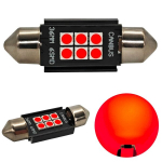 2 vnt. - C5W 36mm LED lemputė SV8.5 12-24V CANBUS - raudonas