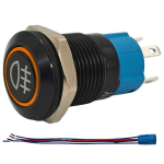LED rūko žibintų jungiklis 12 mm snap-on + lizdas