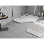 Du&scaron;o padėklas Mexen Flow Slim, penkiakampis, de&scaron;ininis, 100 x 80 cm, White gloss