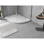 Du&scaron;o padėklas Mexen Flow Slim, pusapvalis asimetrinis, kairinis, 100 x 80 cm, White gloss