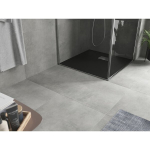Kvadratinis du&scaron;o padėklas Mexen Hugo SMC, 90 x 90 cm, Black+Inox