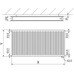 Radiatorius Mexen CVH20 Hygiene, 300 x 400 mm, apatinio pajungimo, 255 W, antracito