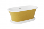 Vonia Besco Ziva Glam Gold, 160 x 75 cm, su sifonu su persipylimu slim chrome