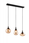 Trio Lumina pakabinamas &scaron;viestuvas, 3xe14, matinė juoda, gintarinė