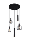 Trio Mataro 5-punktowa pakabinama lempa, &Oslash;40 cm, juoda, metalas/stiklas
