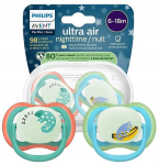 Čiulptukai Philips Avent Ultra Air Night, 6-18mėn., 2 vnt.