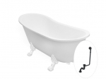 Vonia Besco Olaya 160, White+White, su sifonu su persipylimu Klik-klak Black