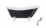 Vonia Besco Otylia Glam 170, Graphite+Chrome, su sifonu Klik-klak Chrome