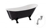 Vonia Besco Olaya Glam 160, Graphite+Black, su sifonu Klik-klak Chrome