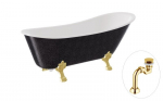 Vonia Besco Olaya Glam 160, Graphite+Gold, su sifonu Klik-klak Gold
