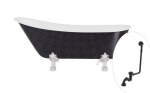 Vonia Besco Olaya Glam 160, Graphite+Chrome, su sifonu su persipylimu Klik-klak Black