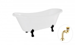 Vonia Besco Amelia 190, White+Black, su sifonu Klik-klak Gold