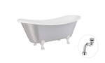 Vonia Besco Amelia Glam 190, Silver+Chrome, su sifonu Klik-klak Chrome