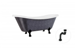 Vonia Besco Amelia Glam 190, Graphite+Black, su sifonu Klik-klak Black