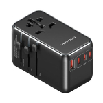 Vention Universalus kelionių adapteris 4 USB prievadai (C C C A) GaN (100W/100W/20W/18W) Juodas