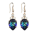 Auskarai moterims Diamond Sky &bdquo;Leonora (Bermuda Blue)&ldquo; su Swarovski kristalais