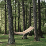 Vienvietis smėlio spalvos hamakas XXL 200x100 cm