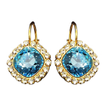 Auskarai moterims DiamondSky &bdquo;Glare III (Aquamarine Blue)&ldquo; su Swarovski kristalais