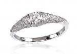 Auksinis žiedas su deimantais moterims Diamond Sky &bdquo;Heavenly Gift&ldquo; i&scaron; 585 baltojo aukso