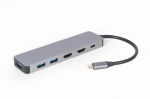 Gembird USB-C į HDMI/USB 3-in-1 A-CM-COMBO3-03 2 HDMI, 3 USB 3.1, 1 USB-C, 5 Gbps, Plug & Play