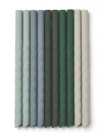 Silikoniniai &scaron;iaudeliai Liewood Timoti Green Multi Mix LW14104, 10 vnt., su valymo &scaron;epetėliu
