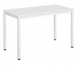 TESSA 120 x 60 cm modernus baltas virtuvės stalas su metalinėmis kojomis