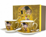 Gustav Klimt puodeliai su lėk&scaron;tutėmis ir &scaron;auk&scaron;teliais (2 vnt.)