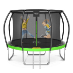 Batutas 4FIZJO PRO su apsauginiu tinklu 374 cm (12FT) &ndash; tvirta konstrukcija, saugūs elementai, komplekte kopėtėlės