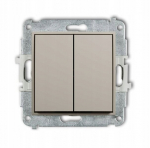 Karlik Mini dvigubas jungiklis, taupe, 60mwp-44.1