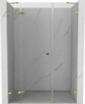 Mexen Lunar kairios durys du&scaron;o kabina 120 cm, skaidrus, auksinis - 834S-120-050-50-00-L, 120x200 cm