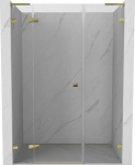 Mexen Lunar L du&scaron;o kabinos durys, kairinės, 150 cm, permatomos, auksinės - 834SL-150-050-50-00-L, 150x200 cm