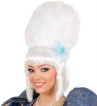 MARQUISE WIG WITH WHITE PEARLS & BLUE FLOWER in polybag