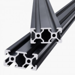 Aliuminio ekstruzijos profilis 1500x20x40 mm juodas, anoduotas, didelio stiprumo
