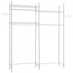 Skalbinių kambario laikymo lentyna, 161x34x196.5 cm, balta, metalas