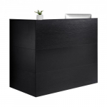 Registratūros stalas, 140x80x120 cm, juodas, MDF