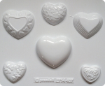 Forma silikoninė &scaron;irdelėms 3d, 6 ertmės, 4-7 cm