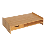 Monitoriaus stovas su stalčiais, stalo organizatorius, natūralios spalvos, 49&times;25,5&times;11,5 cm, 1 vnt