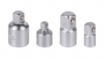 Redukcijų rinkinys 4 vnt. Crv plienas 1/4" 3/8" 1/2" su fiksavimo kamuoliuku