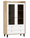 Vitrina Meblocross Dolce DOL-26, ruda/balta