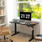 Reguliuojamo auk&scaron;čio elektrinis stalas Vinsetto 140x70x116cm., juodos spalvos