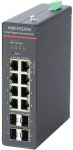 Hikvision 12 prievadų 8 PoE pramoninis valdomas komutatorius DS-3T1512HP-SI-8P4F