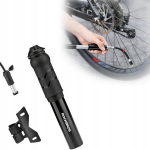 Pompka rowerowa Rockbros 810PCS-HP mini ręczna z wężykiem Presta & Schrader - czarna