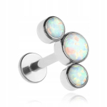 Titano labret auskaras su &scaron;viesiais opalo akmenukais 1,2/6 mm